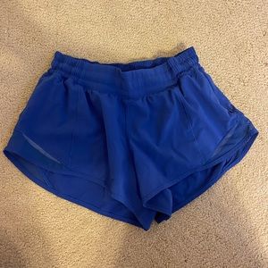 size 6 Lululemon royal blue hotty hot shorts